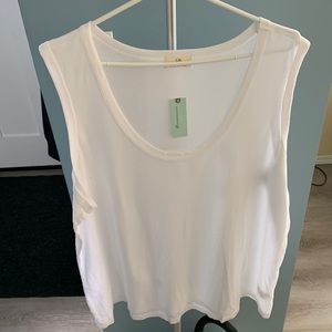Anthropologie plus t.la 2X scoop neck white tank top